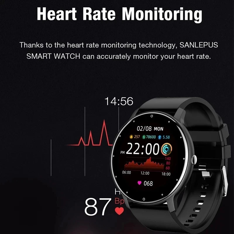 2021 New Fashion Men Smart Watch IP67 Waterproof Bluetooth Call Smartwatches Heart Rate Blood Pressure Monitoring Smartwatch+Box
