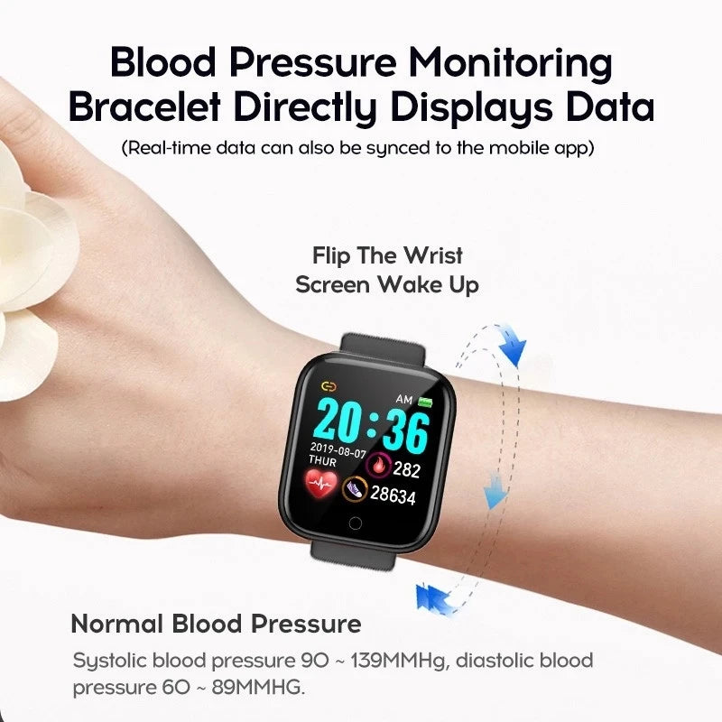 Smart Watch Men Women Fitness Tracker Blood Pressure Smartwatches Heart Rate Monitor Bluetooth-Compatible Digital Wristwatch